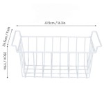 (41.5X24.5X20CM) 2pcs Freezer Wire Storage Basket Organizer Bin Hanging Metal Rack With Pe Coating L